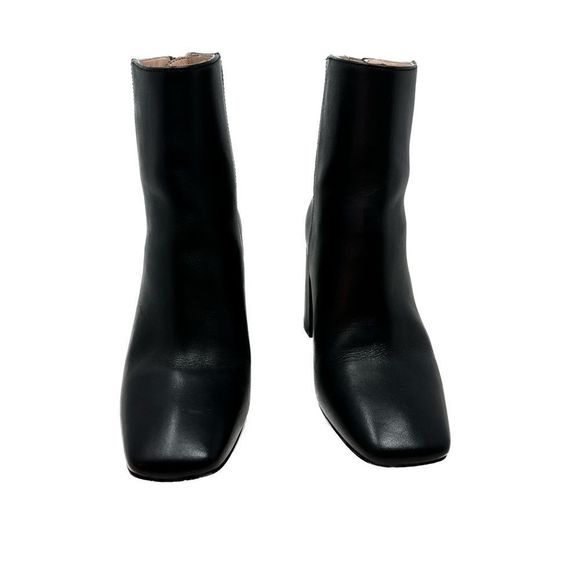 J Crew Black Leather Square Toe Boots Sz 6.5 - Picture 6 of 8